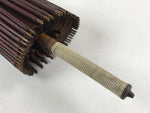 Japanese Umbrella Parasol Wagasa Vtg Paper Bangasa Geisha Burgundy Red JK628