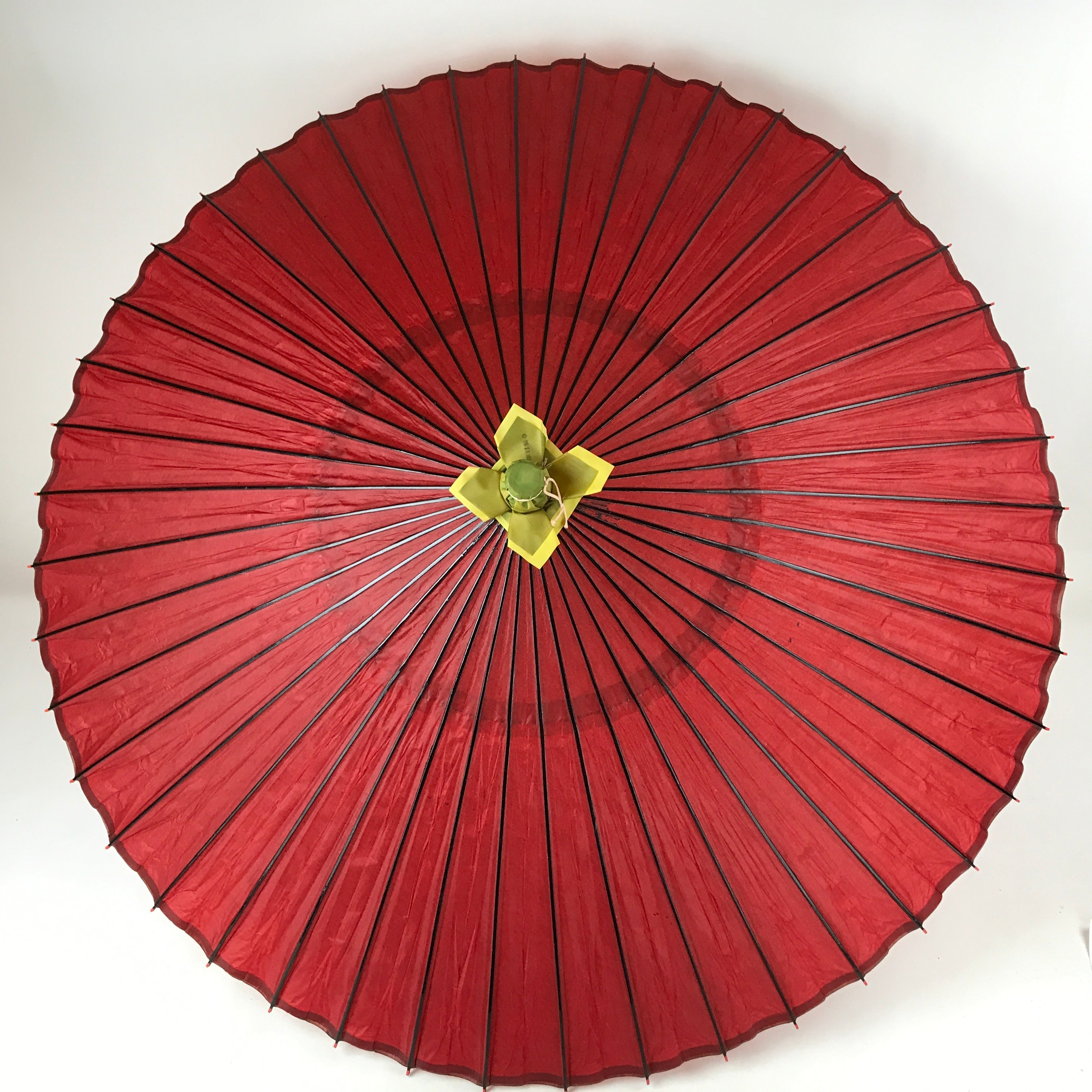 Japanese Umbrella Parasol Wagasa Vtg Paper Bangasa Geisha Red Black JK648