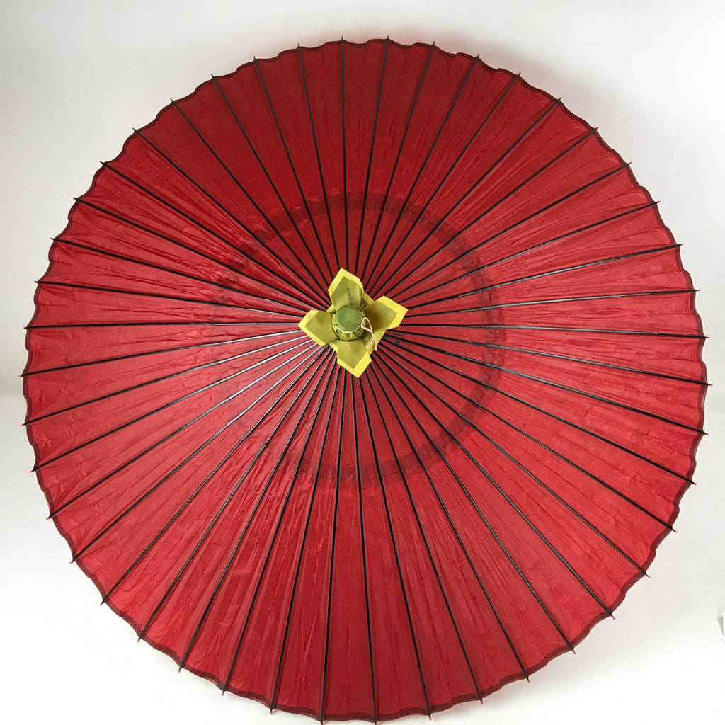 Japanese Umbrella Parasol Wagasa Vtg Paper Bangasa Geisha Red Black JK648