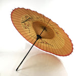 Japanese Umbrella Parasol Wagasa Vtg Paper Bangasa Geisha Red Flowers JK766