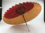 Japanese Umbrella Parasol Wagasa Vtg Paper Bangasa Geisha Red Gold JK630