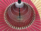 Japanese Umbrella Parasol Wagasa Vtg Paper Bangasa Geisha Red Gold JK630