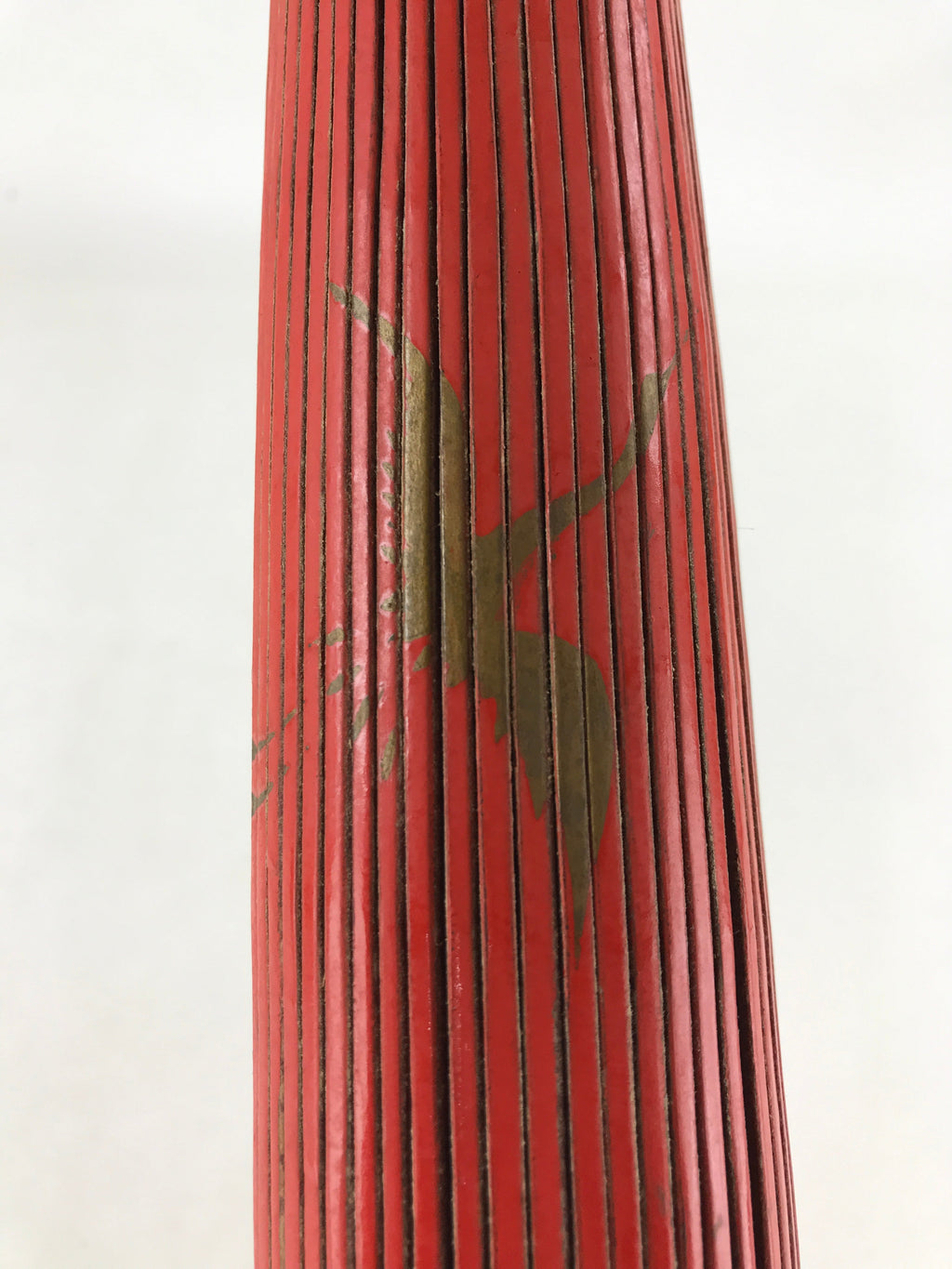 Japanese Umbrella Parasol Wagasa Vtg Paper Bangasa Geisha Red Gold JK630