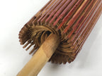 Japanese Umbrella Parasol Wagasa Vtg Paper Bangasa Geisha Simple Brown JK855
