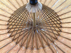 Japanese Umbrella Parasol Wagasa Vtg Paper Bangasa Geisha Simple Brown JK855