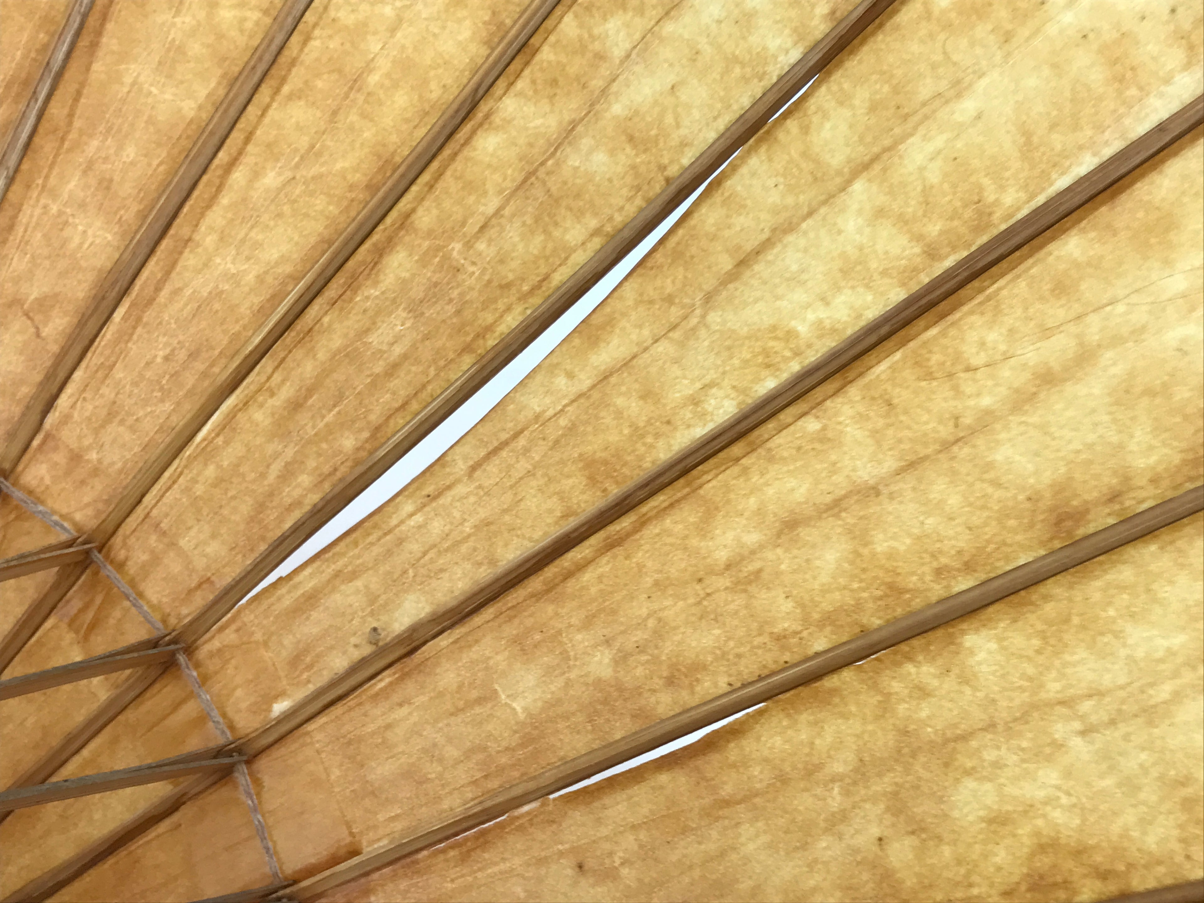Japanese Umbrella Parasol Wagasa Vtg Paper Bangasa Geisha Simple Brown JK855