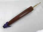 Japanese Umbrella Parasol Wagasa Vtg Paper Bangasa Geisha Simple Brown JK856