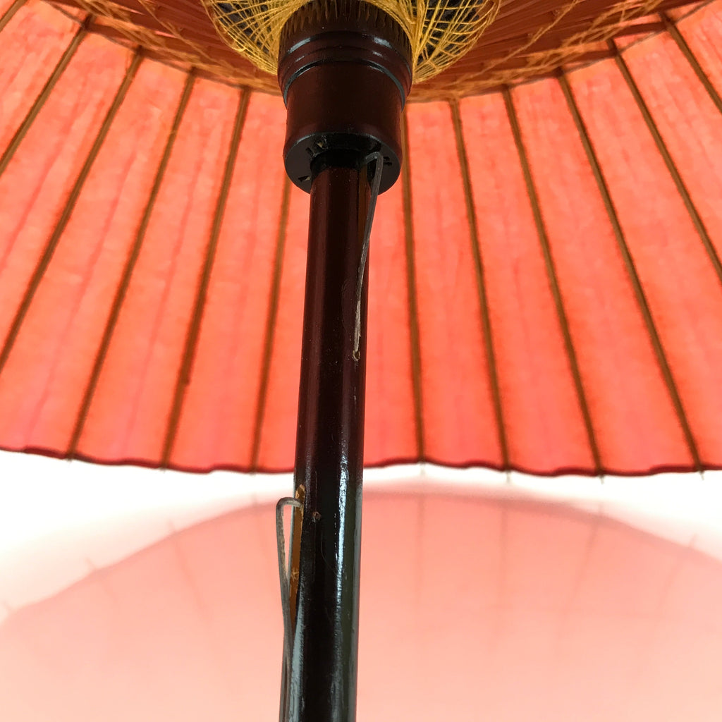 Japanese Umbrella Parasol Wagasa Vtg Paper Bangasa Geisha Simple Red JK771