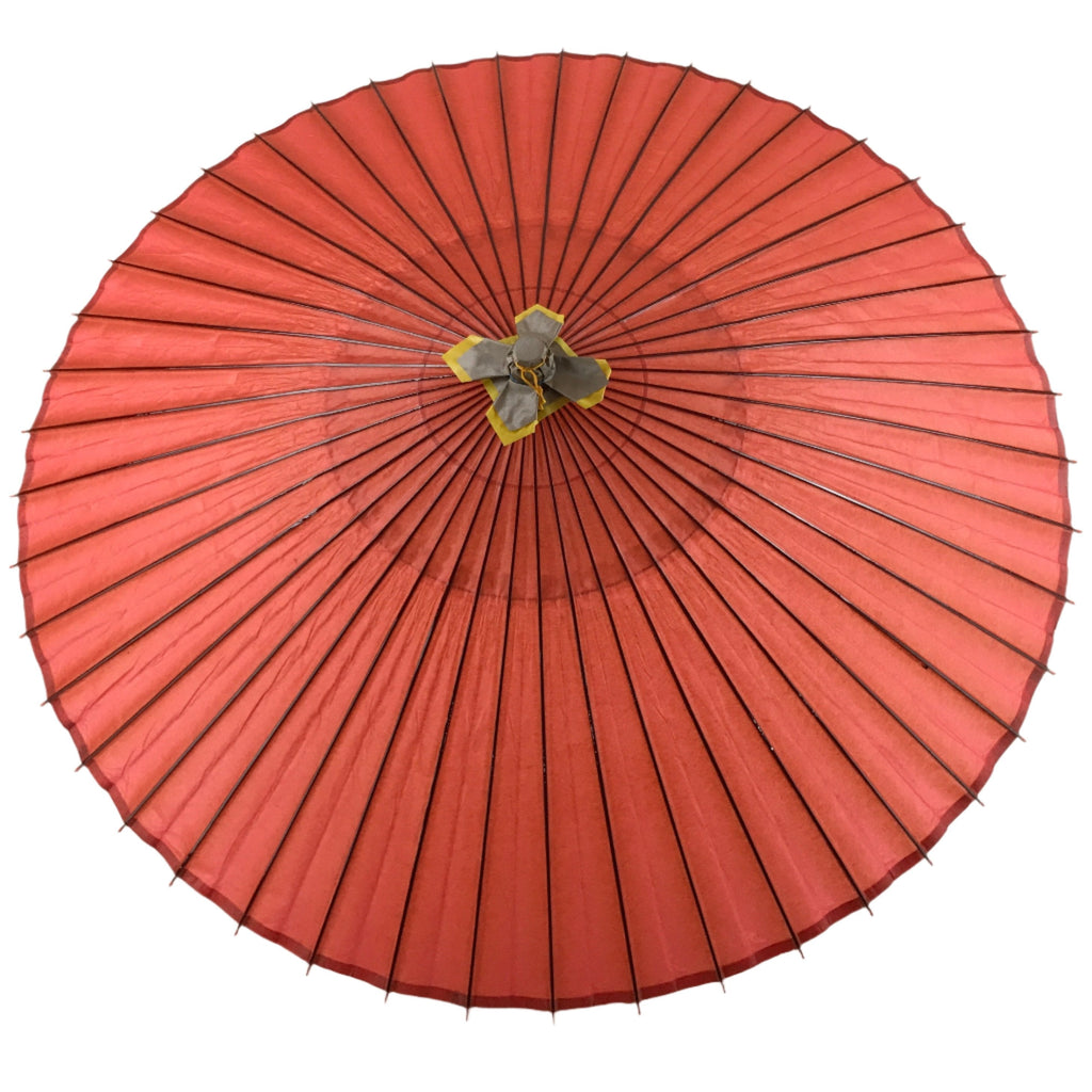 Japanese Umbrella Parasol Wagasa Vtg Paper Bangasa Geisha Simple Red JK771