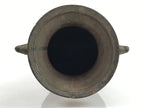 Japanese Unglazed Ceramic Flower Vase Shishi Ikebana Kabin Brown Pottery FK113
