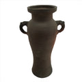 Japanese Unglazed Ceramic Flower Vase Shishi Ikebana Kabin Brown Pottery FK113