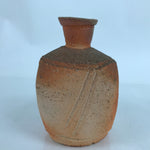 Japanese Unglazed Ceramic Flower Vase Vtg Ikebana Kabin Brown Pottery FK122