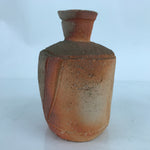 Japanese Unglazed Ceramic Flower Vase Vtg Ikebana Kabin Brown Pottery FK122