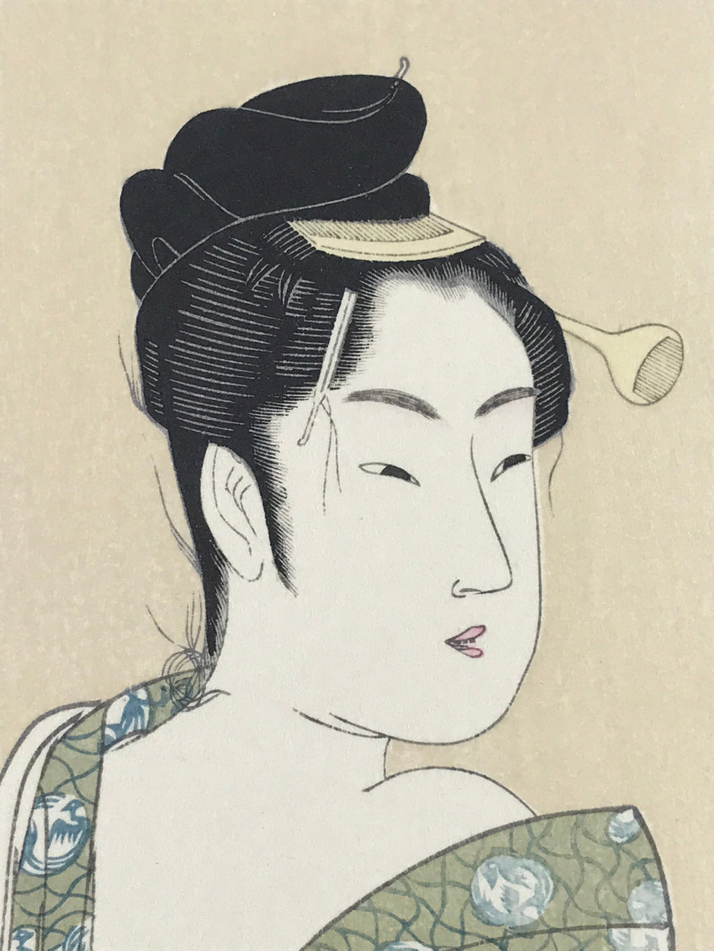 Japanese Utamaro Selection Ukiyo-e Woodblock Printing Hanga Kimono Lady FL186