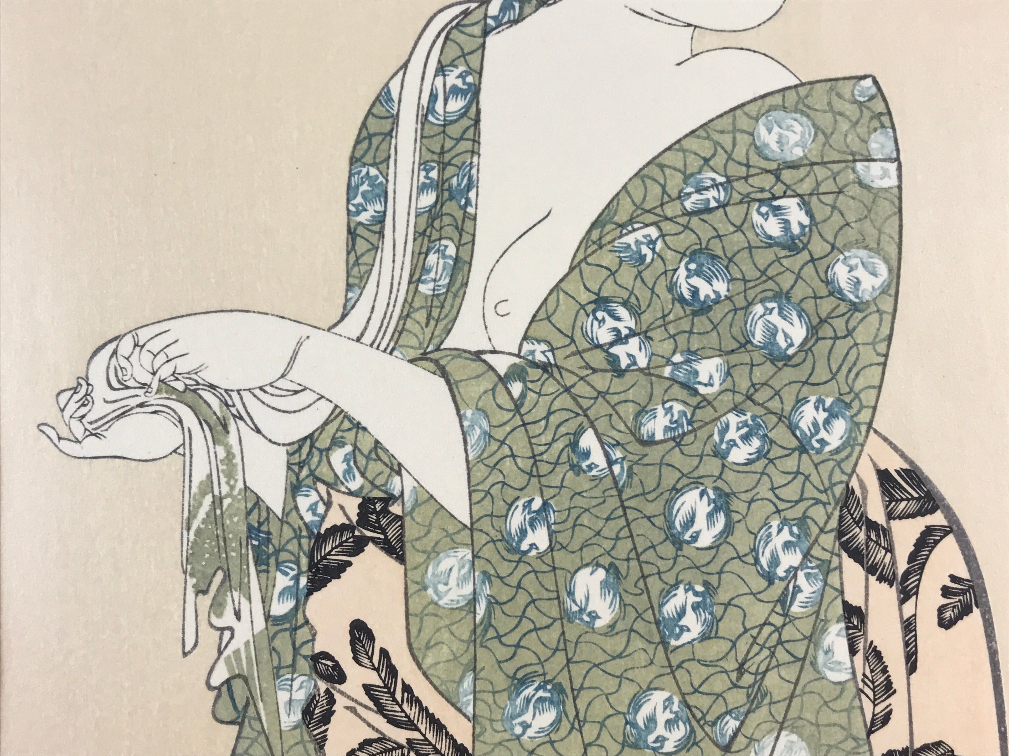 Japanese Utamaro Selection Ukiyo-e Woodblock Printing Hanga Kimono Lady FL186