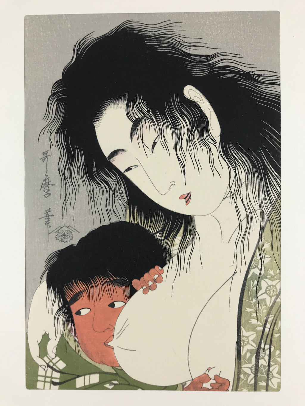 Japanese Utamaro Selection Ukiyo-e Woodblock Printing Hanga Lady Child FL189