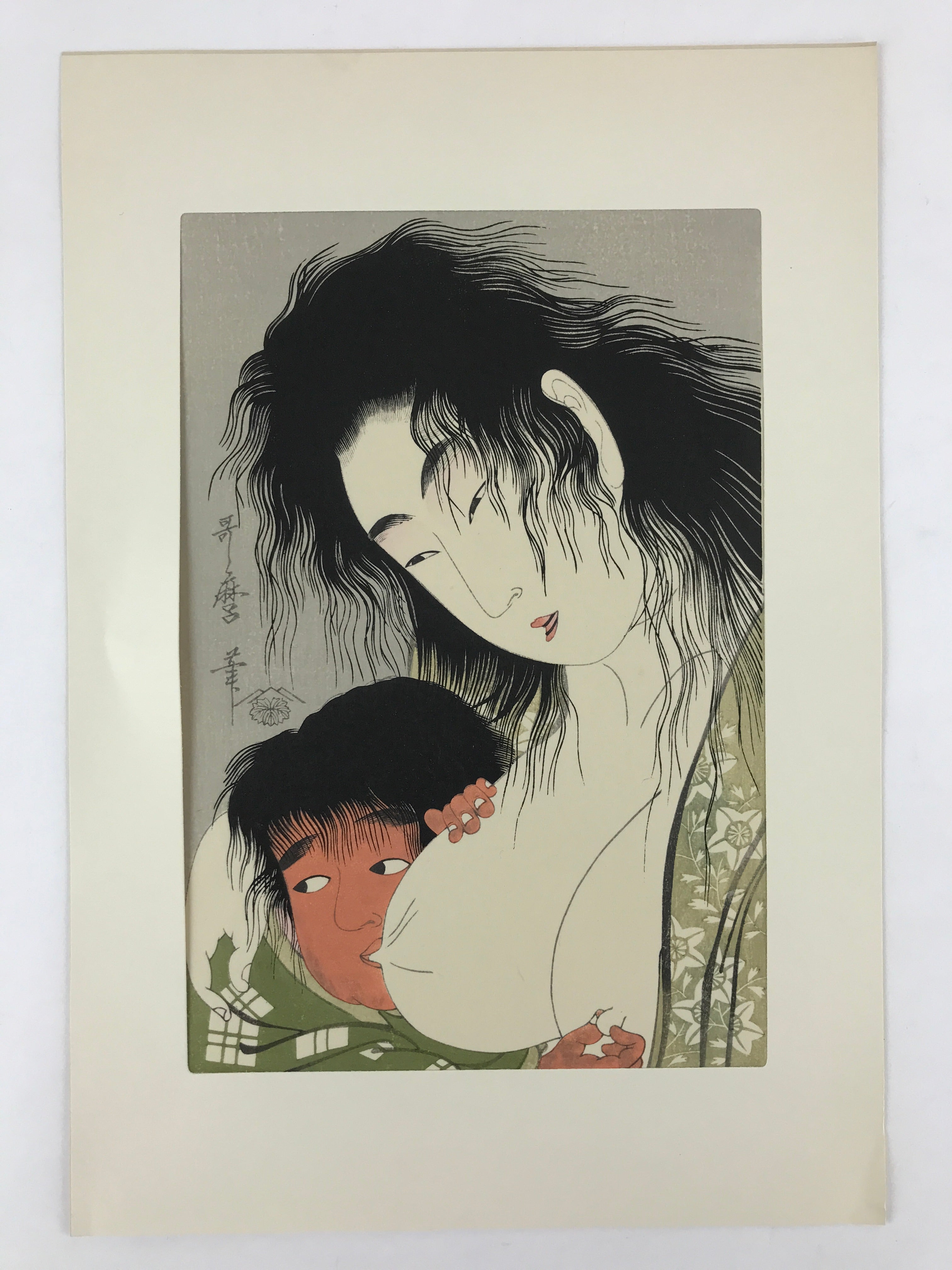 Japanese Utamaro Selection Ukiyo-e Woodblock Printing Hanga Lady Child FL189