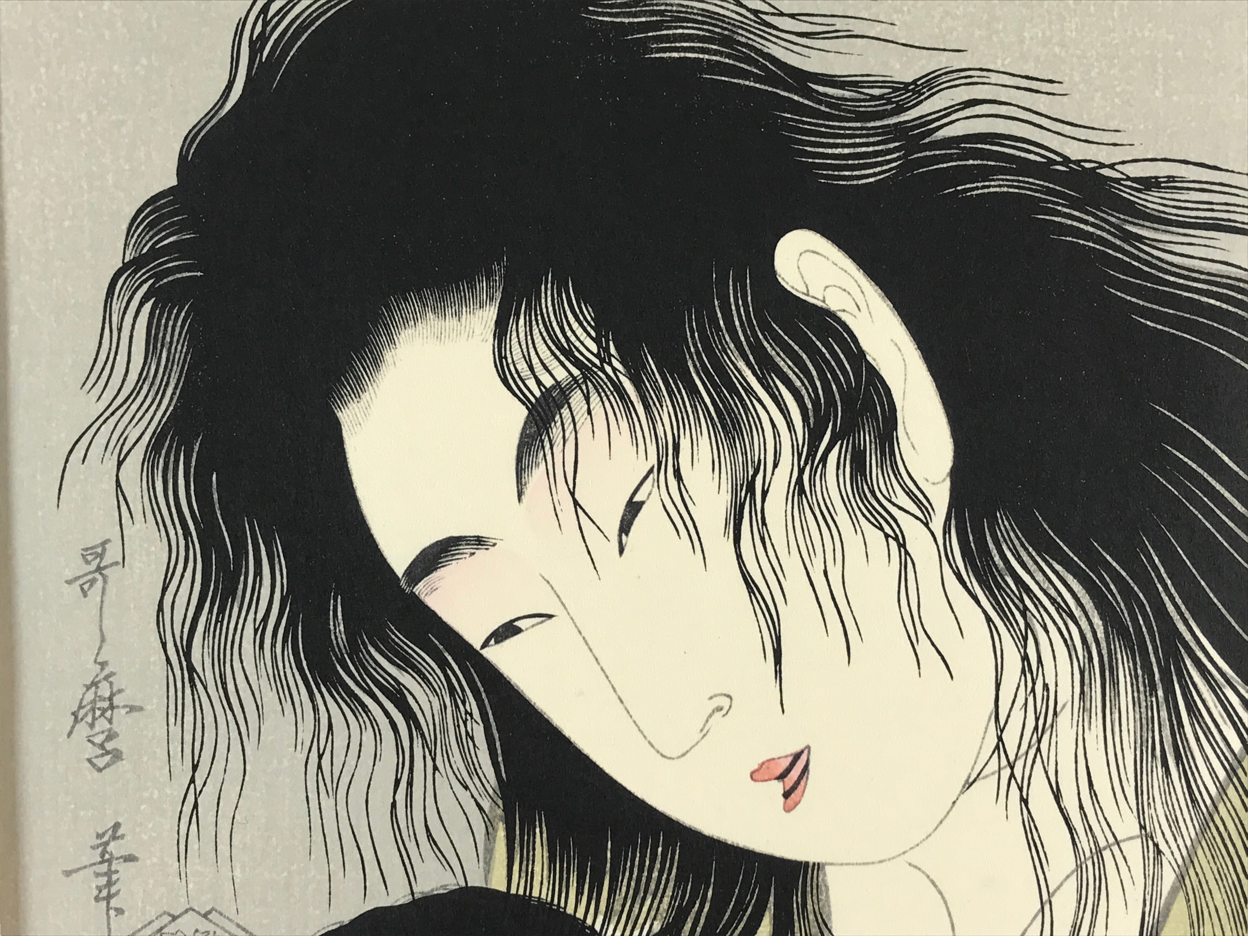 Japanese Utamaro Selection Ukiyo-e Woodblock Printing Hanga Lady Child FL189
