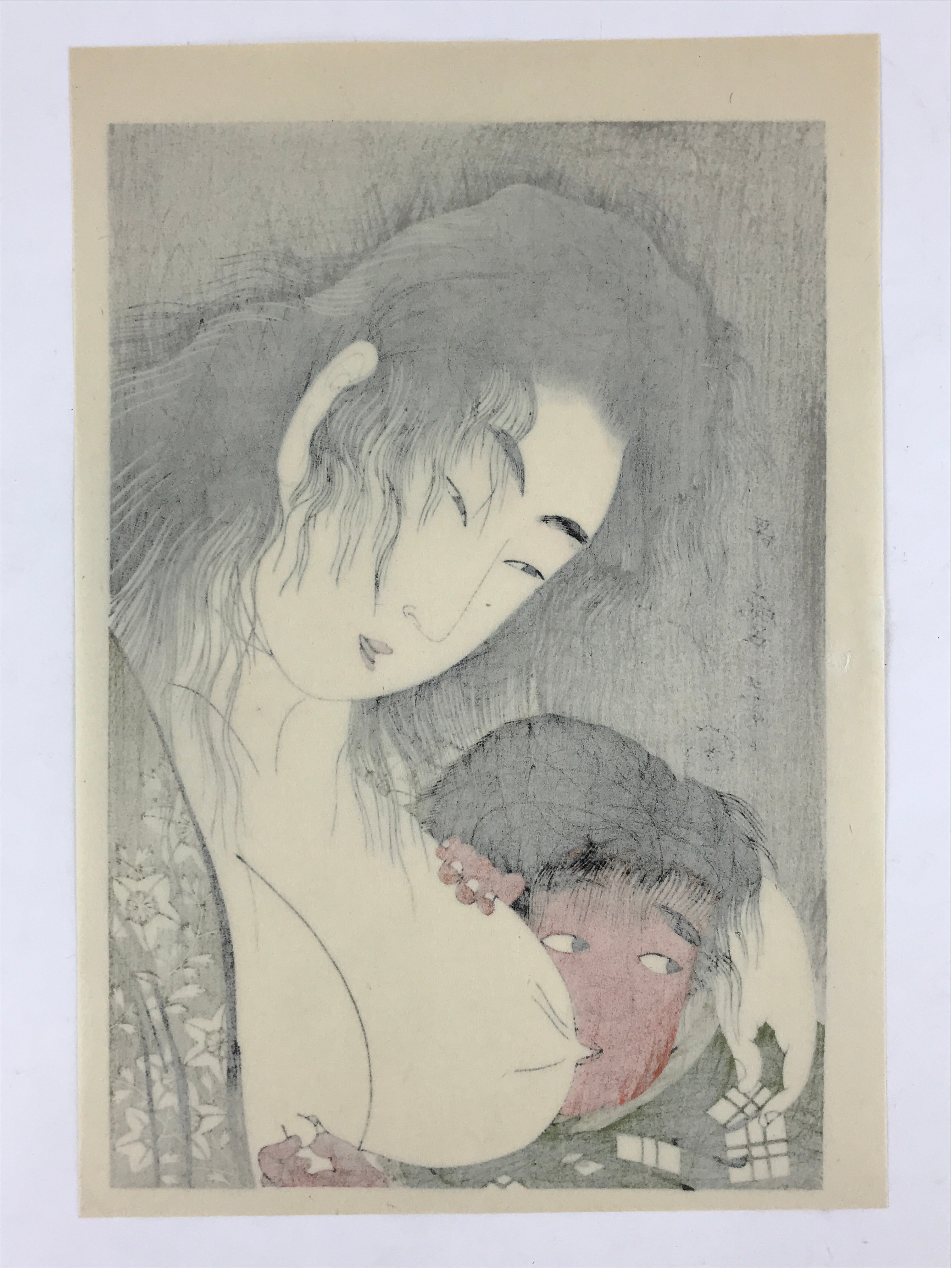 Japanese Utamaro Selection Ukiyo-e Woodblock Printing Hanga Lady Child FL189