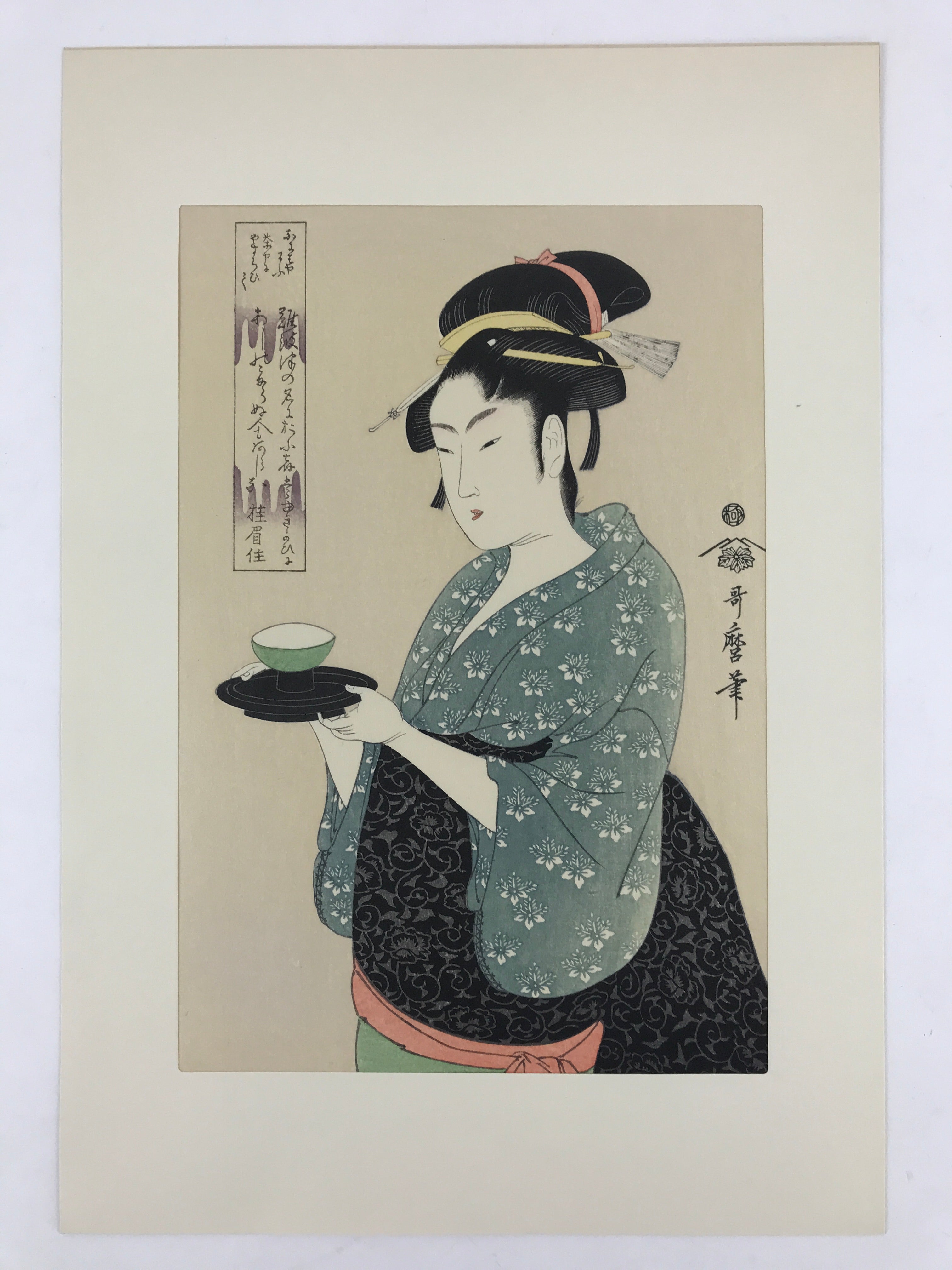 Japanese Utamaro Selection Ukiyo-e Woodblock Printing Hanga Tea Shop Clerk FL193