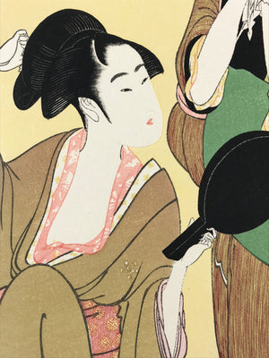 Japanese Utamaro Selection Ukiyoe Woodblock Print Hanga Women Daily Life FL203