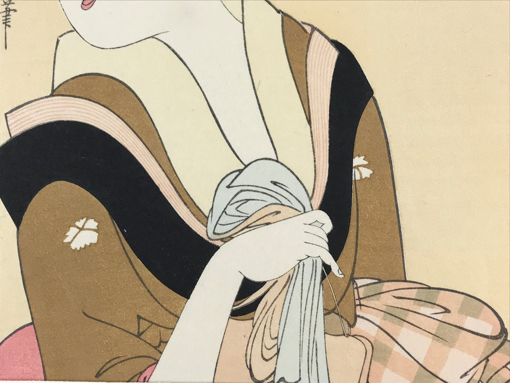 Japanese Utamaro Selection Ukiyoe Woodblock Printing Hanga Beautiful Lady FL213