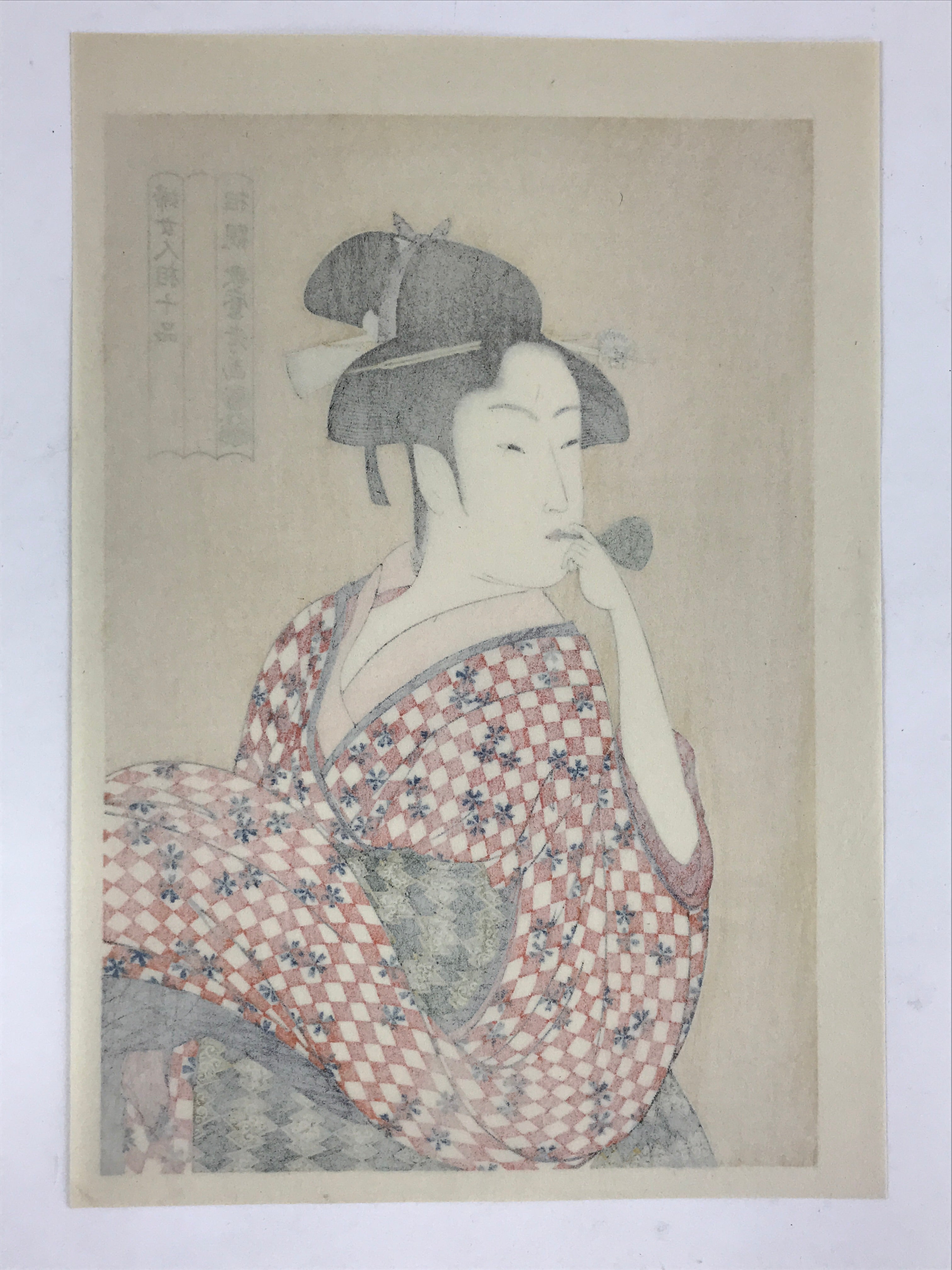 Japanese Utamaro Selection Ukiyoe Woodblock Printing Hanga Blow Glass Toy FL206