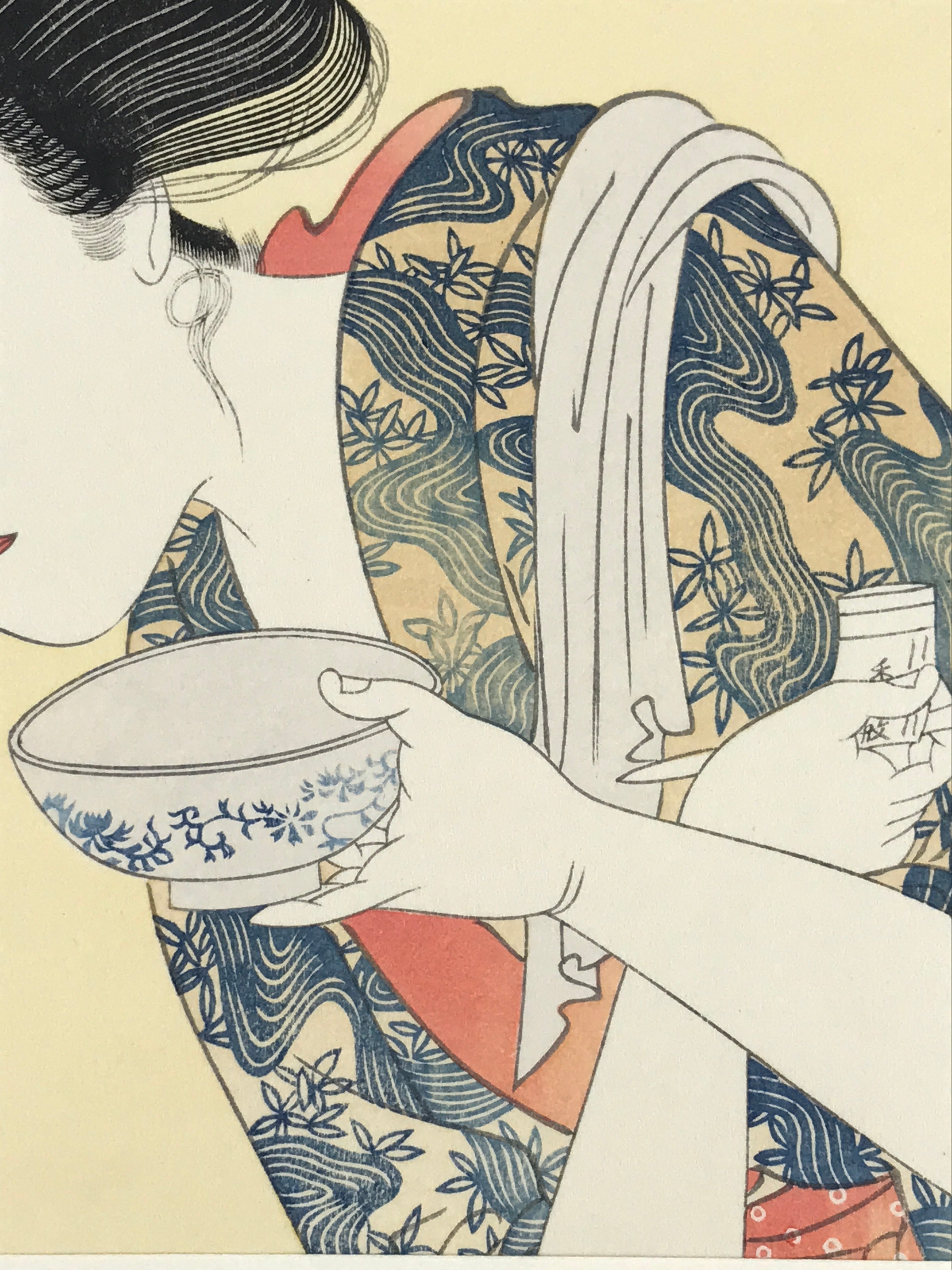Japanese Utamaro Selection Ukiyoe Woodblock Printing Hanga Crafty Woman FL207