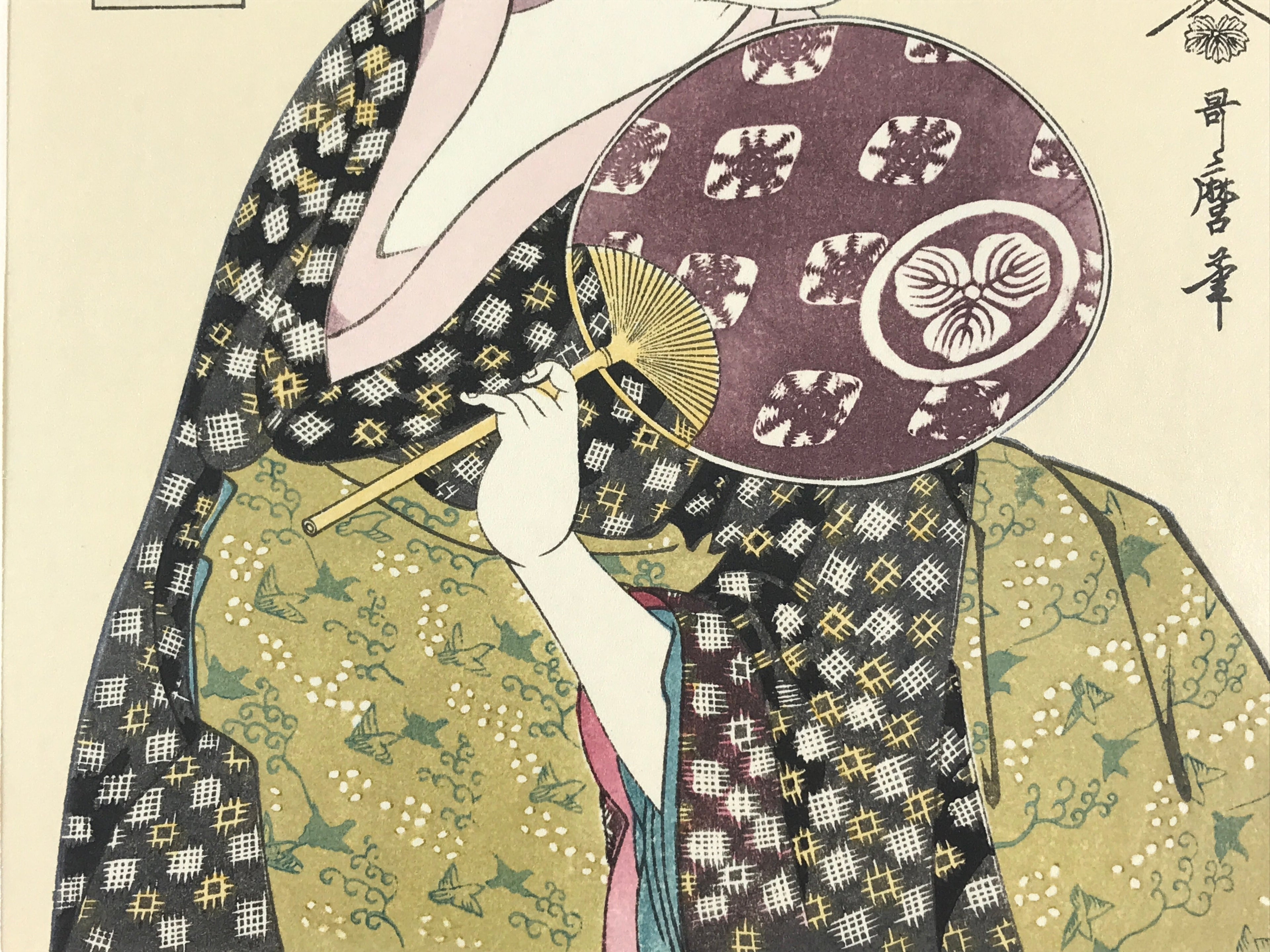Japanese Utamaro Selection Ukiyoe Woodblock Printing Hanga Kimono Lady FL187