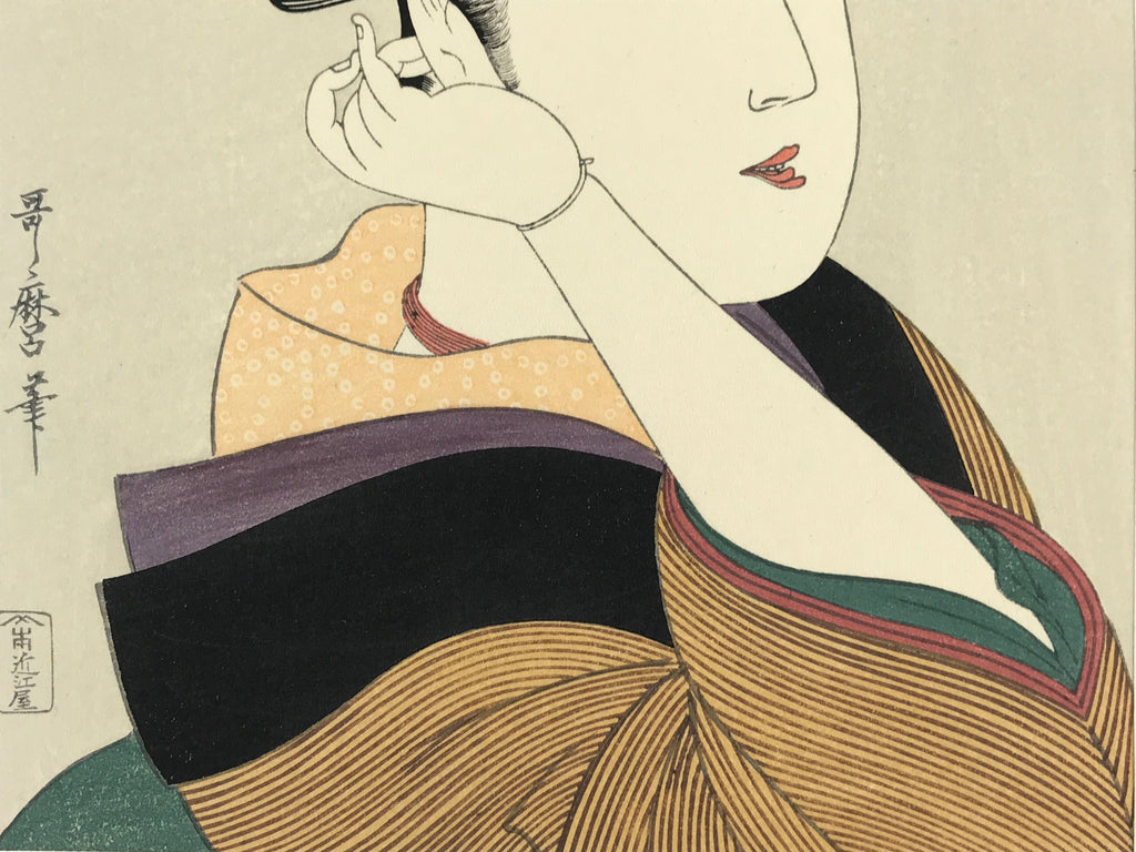 Japanese Utamaro Selection Ukiyoe Woodblock Printing Hanga Lady Geisha FL195