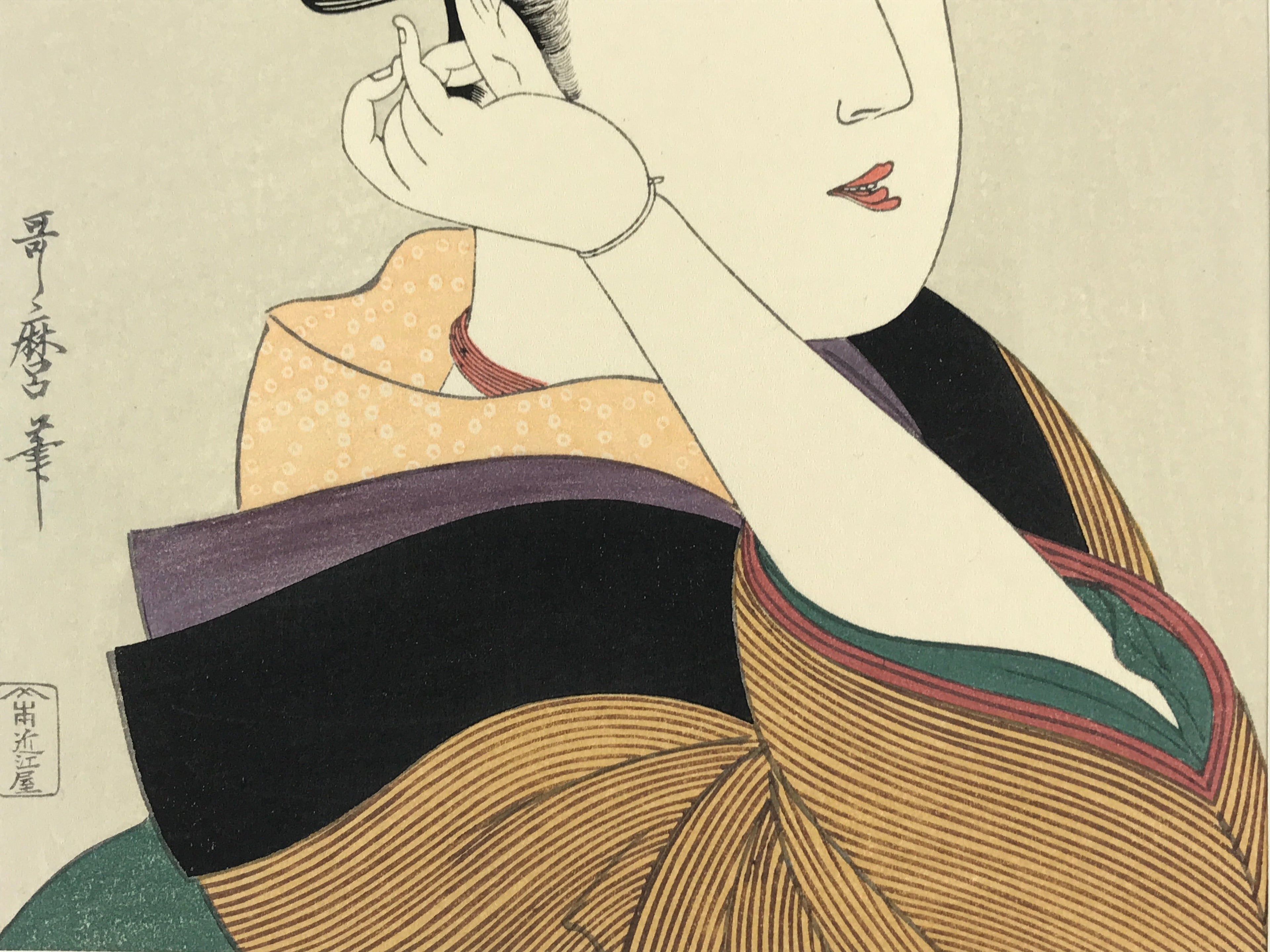 Japanese Utamaro Selection Ukiyoe Woodblock Printing Hanga Lady Geisha FL195