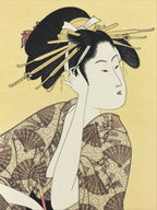 Japanese Utamaro Selection Ukiyoe Woodblock Printing Hanga Oiran Lady FL191