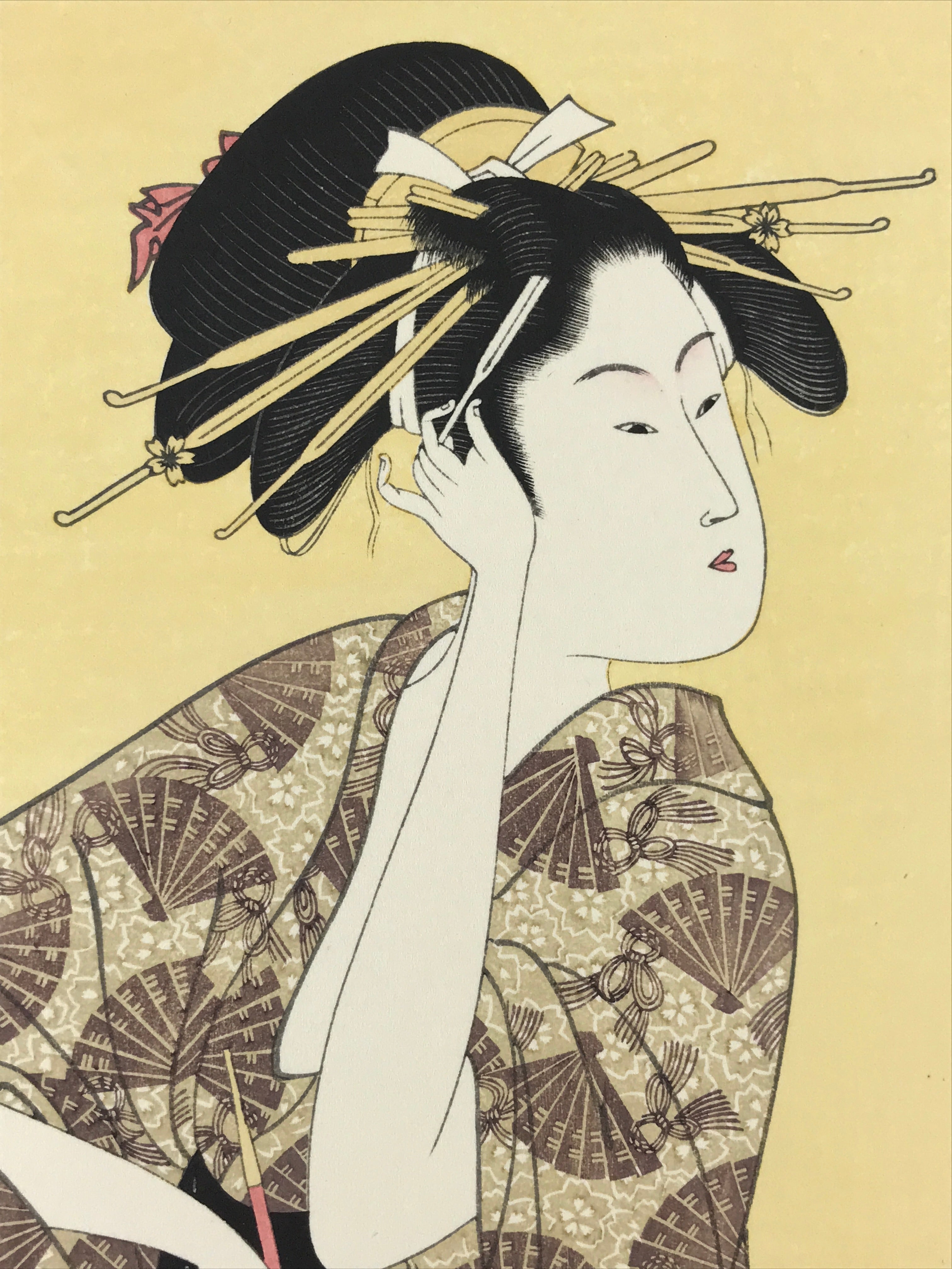 Japanese Utamaro Selection Ukiyoe Woodblock Printing Hanga Oiran Lady FL191