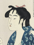 Japanese Utamaro Selection Ukiyoe Woodblock Printing Hanga Smoking Pipe FL208