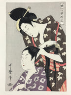 Japanese Utamaro Selection Ukiyoe Woodblock Printing Hanga Tie Up Hair FL212