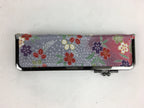 Japanese Vanity Case Comb Hair Brush And Mirror Set Vtg Bag with Clasp KB39