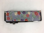Japanese Vanity Case Comb Hair Brush And Mirror Set Vtg Bag with Clasp KB39