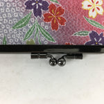 Japanese Vanity Case Comb Hair Brush And Mirror Set Vtg Bag with Clasp KB39