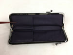 Japanese Vanity Case Comb Hair Brush And Mirror Set Vtg Bag with Clasp KB39