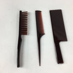 Japanese Vanity Case Comb Hair Brush And Mirror Set Vtg Bag with Clasp KB39