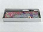 Japanese Vanity Case Comb Hairbrush And Mirror Set Vtg Bag with Clasp KB59