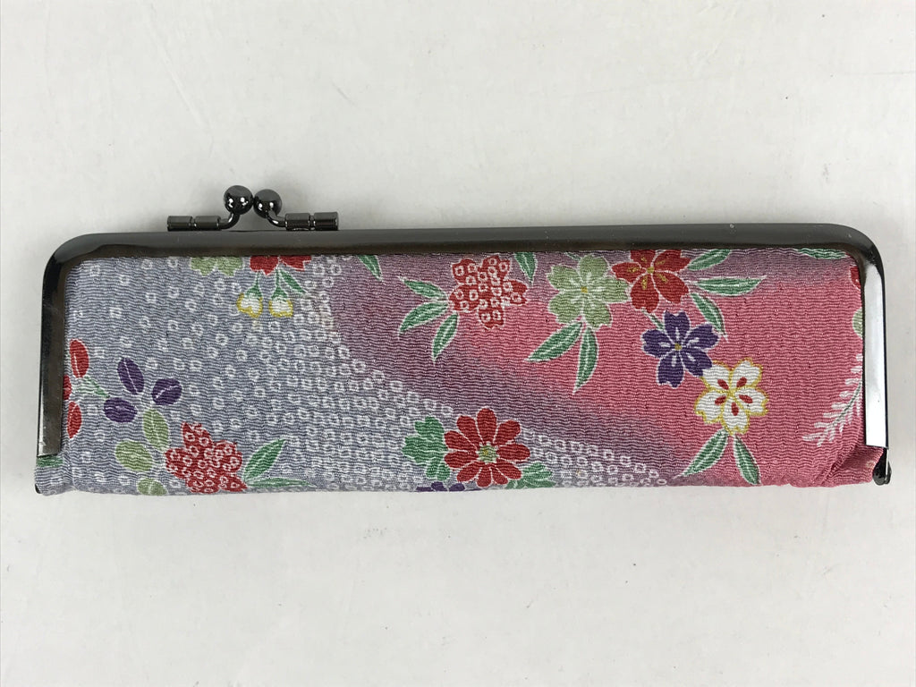 Japanese Vanity Case Comb Hairbrush And Mirror Set Vtg Bag with Clasp KB59