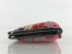 Japanese Vanity Case Comb Hairbrush And Mirror Set Vtg Bag with Clasp KB59