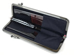 Japanese Vanity Case Comb Hairbrush And Mirror Set Vtg Bag with Clasp KB59