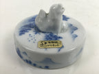 Japanese Vermilion Ink Pad Case Red Seal Shuniku Arita Porcelain Container SZ63