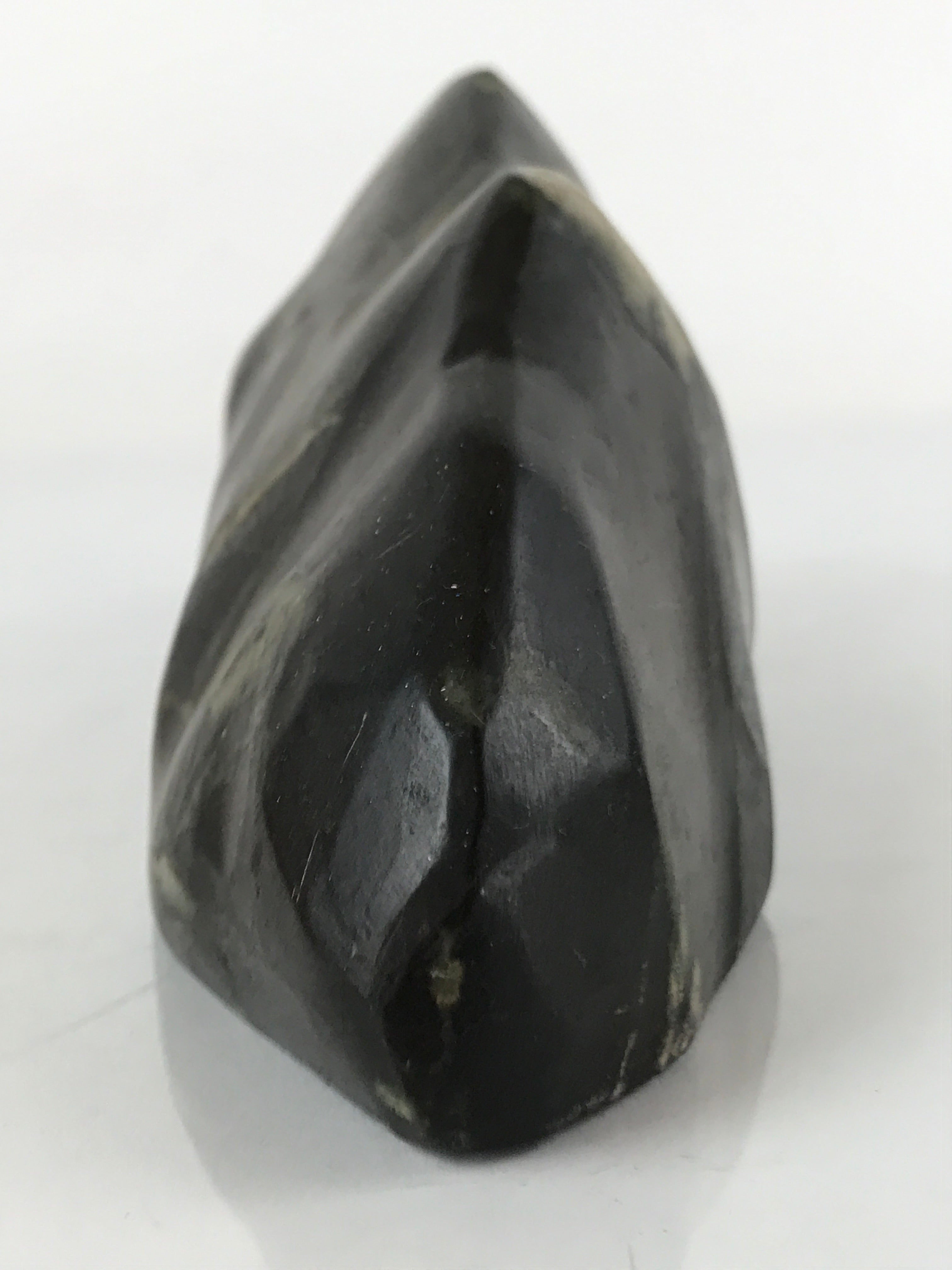 Japanese Viewing Stone Zen Buddhist Suiseki Vtg Black Beige Decoration JK686