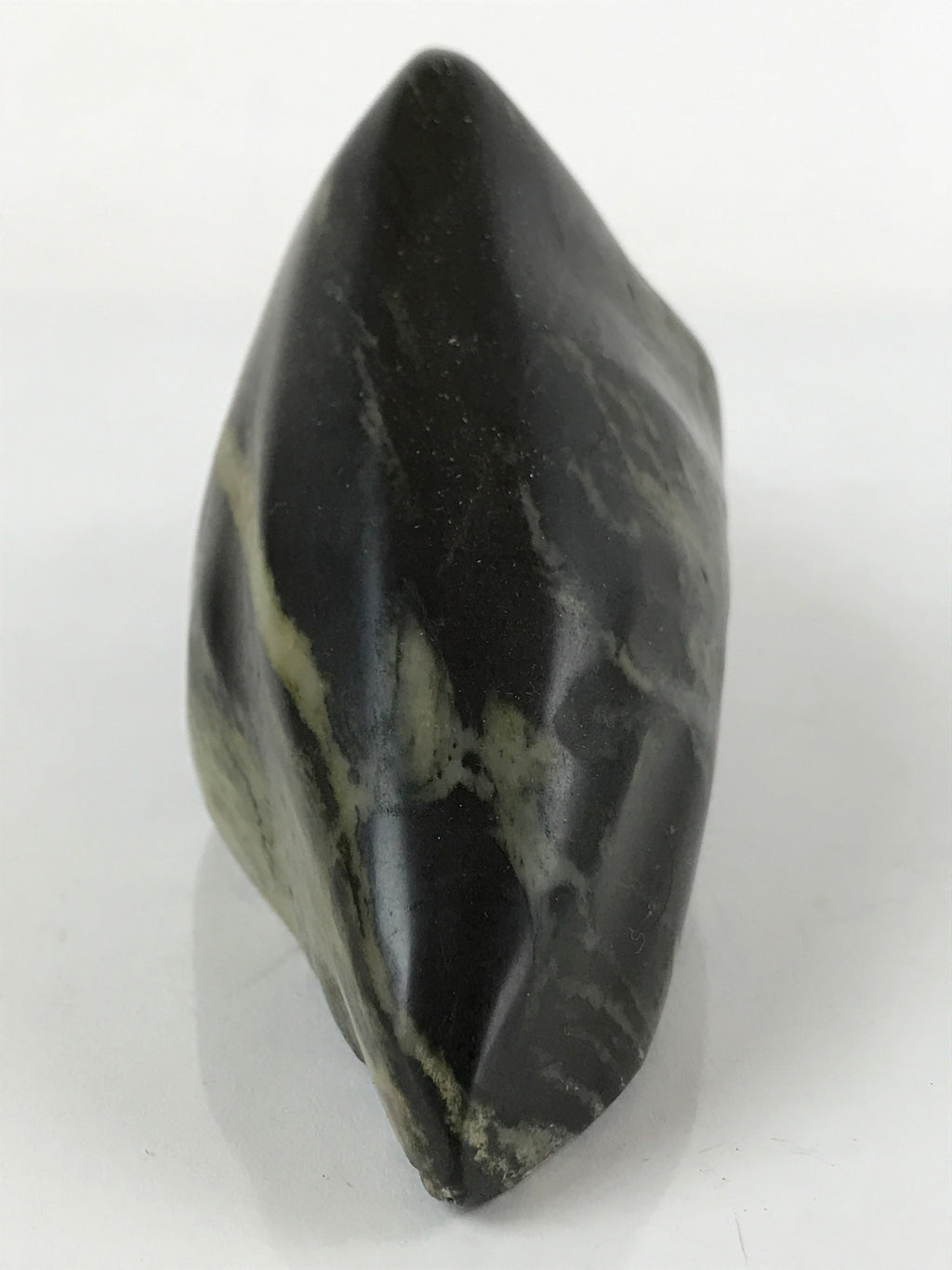 Japanese Viewing Stone Zen Buddhist Suiseki Vtg Black Beige Decoration JK686