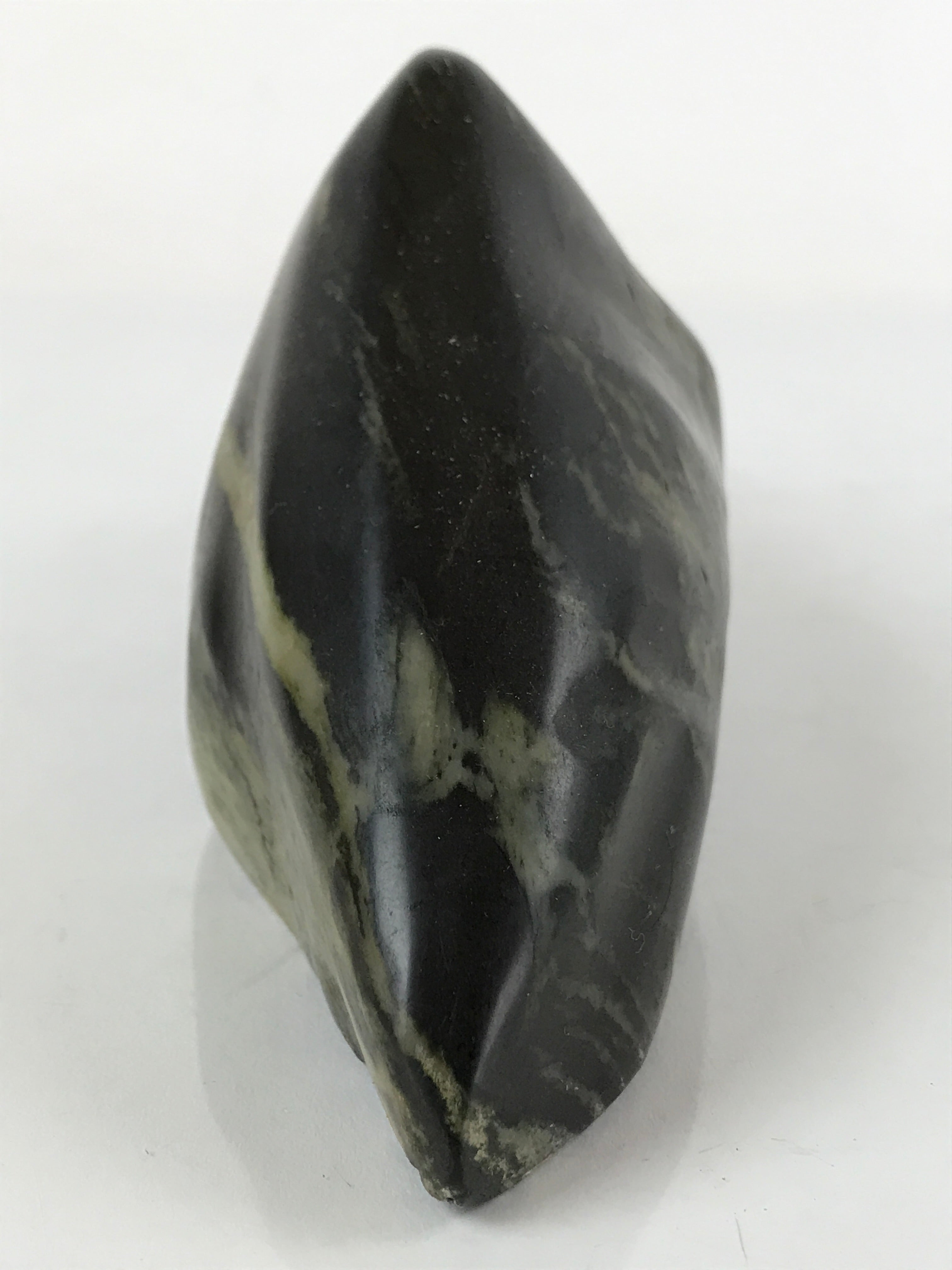 Japanese Viewing Stone Zen Buddhist Suiseki Vtg Black Beige Decoration JK686