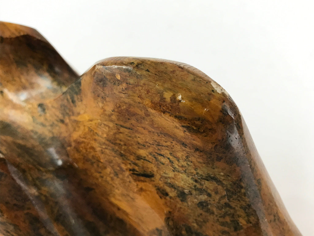 Japanese Viewing Stone Zen Buddhist Suiseki Vtg Jasper Mountain Wood Base JK684