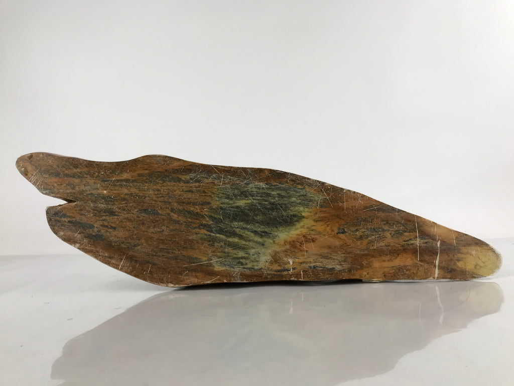 Japanese Viewing Stone Zen Buddhist Suiseki Vtg Jasper Mountain Wood Base JK684